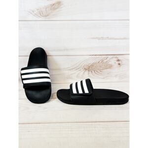 Adidas Unisex-Adult Adilette Aqua Slides Sandals Black Mens Size 10